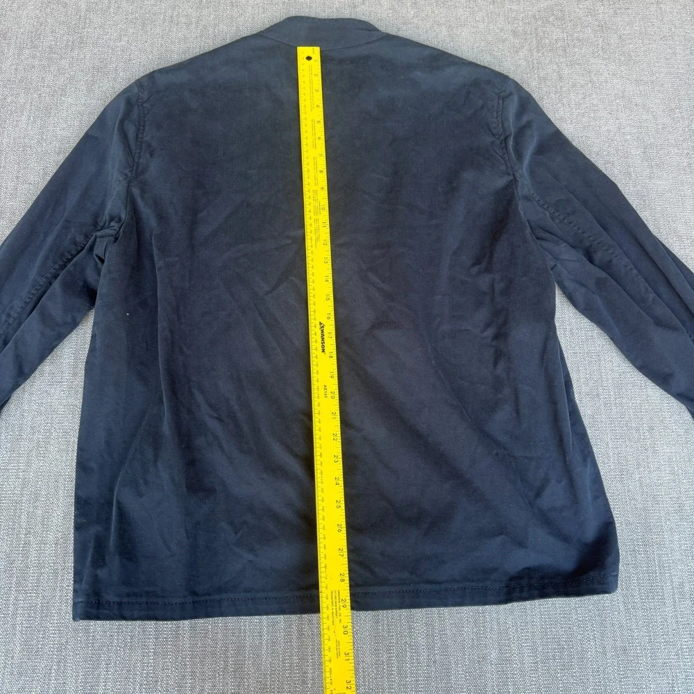 Mens Bomber Jacket Large Blue Long Sleeve Everyday Casual Full Zip Outerwear